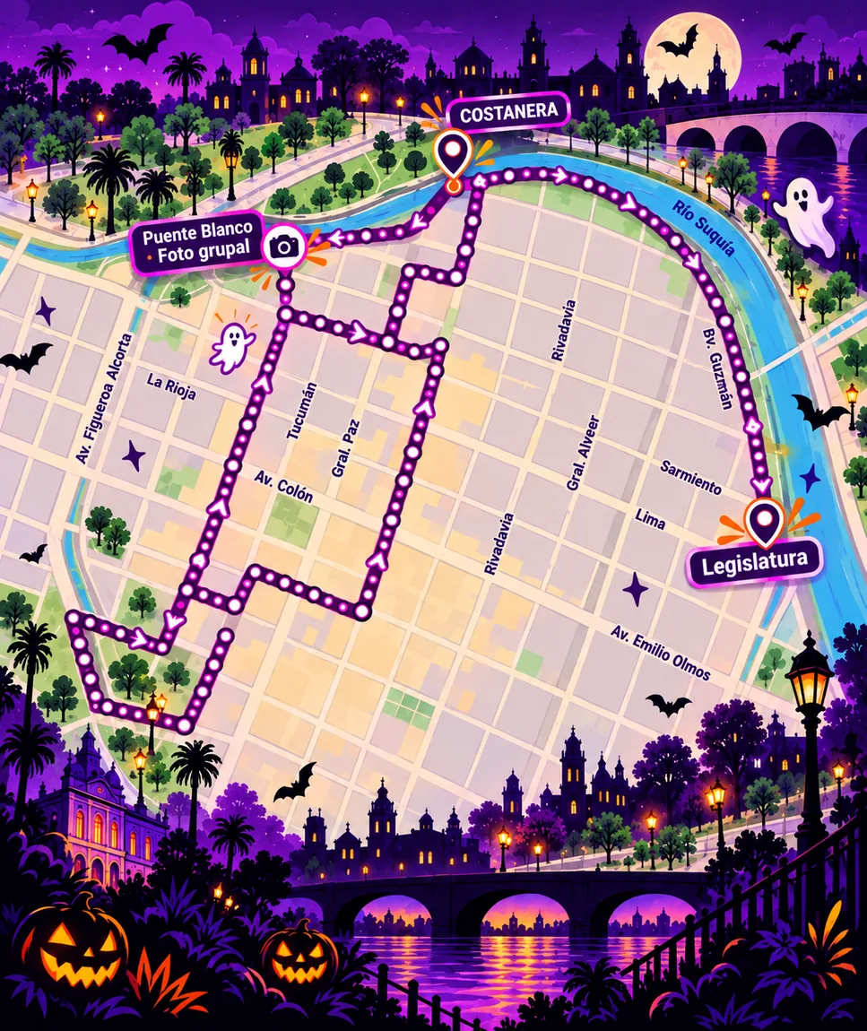 Mapa del recorrido Halloween Rollea 2026